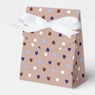 Polka hearts on pale brown favor box