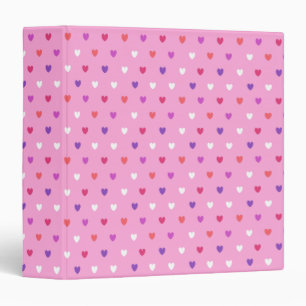 Polka hearts on pink binder