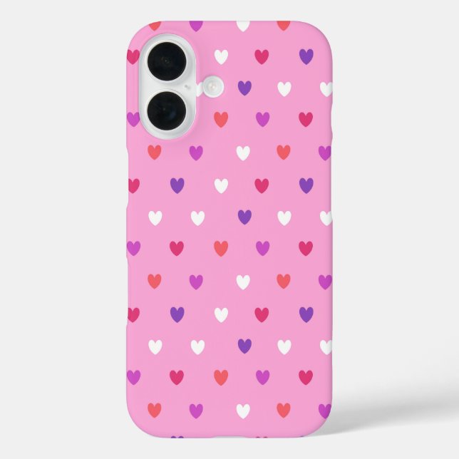 Polka hearts on pink Case-Mate iPhone case (Back)