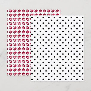 Polka noir blanc point rouge Fleurs de papier de s