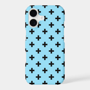 Polka noire croise sur le bleu bébé