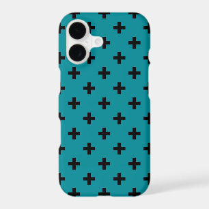 Polka noire croise sur turquoise