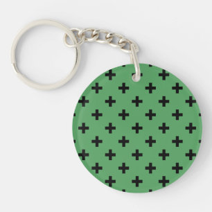 Polka noire croise sur vert