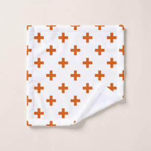 Polka orange croise sur blanc