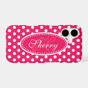 Polka point personnalisé rouge rose blanc coque ip