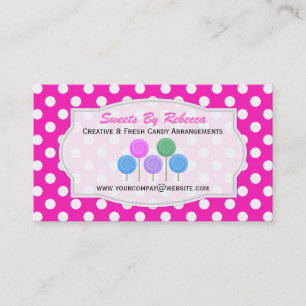 Polka-point rose Et Blanc : Carte de visite de bon