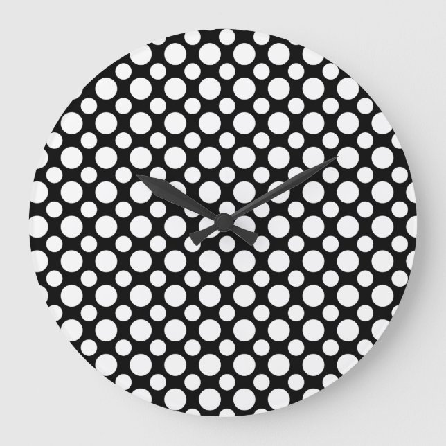 Polka-points blancs sur horloge murale noire (Recto)
