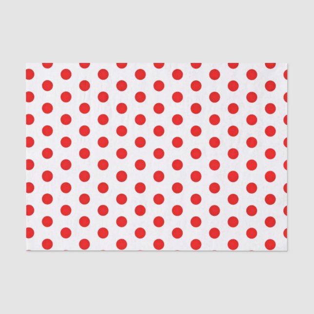 Polka Red Dots Print Tissue Paper (Front)