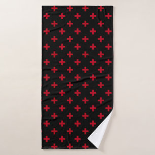 Polka rouge croise sur noir
