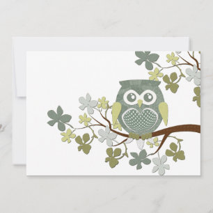 Polka Tree Owl Invitation