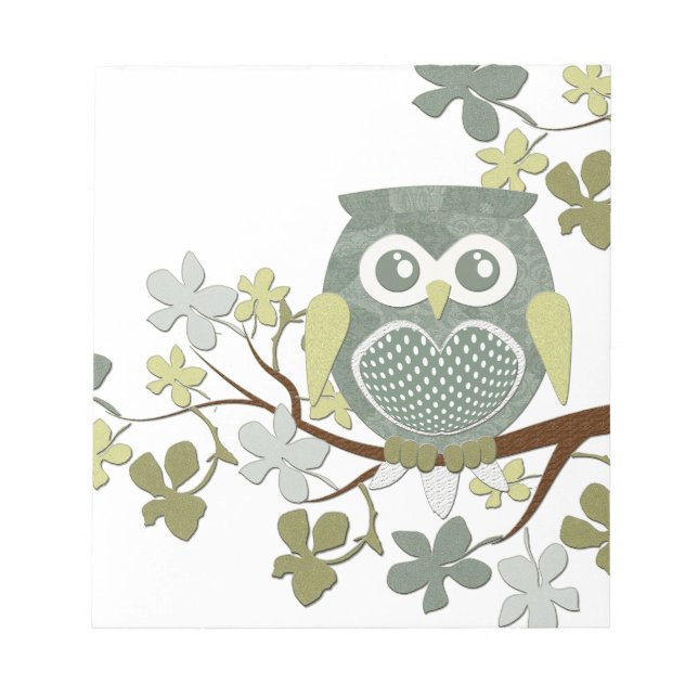 Polka Tree Owl Notepad (Front)