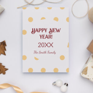 Polka yellow New Year's Eve Party Card
