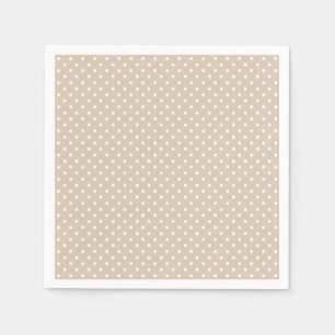 Polkadot Beige & White Baby Shower Napkin