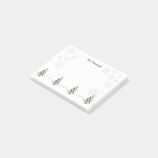 Polkadot Christmas Tree Art Post-it Notes (Angled)