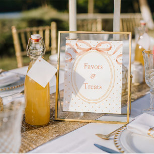 Polkadot Peach Favours & Treats Sign