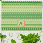 Polkadot Stripe Custom Initial Stylish Kitchen Towel<br><div class="desc">Chic Personalized Initial Stripe Polkadot Stylish kitchen towel. These fun, colourful towels are perfect to add some unique joy to your kitchen. Pair it with a bottle of wine and it makes a great personalized gift for friends, family, coworkers, neighbours, etc. Add an initial in the personalization area. For more...</div>
