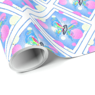 Polkadots and Butterflies Wrapping Paper