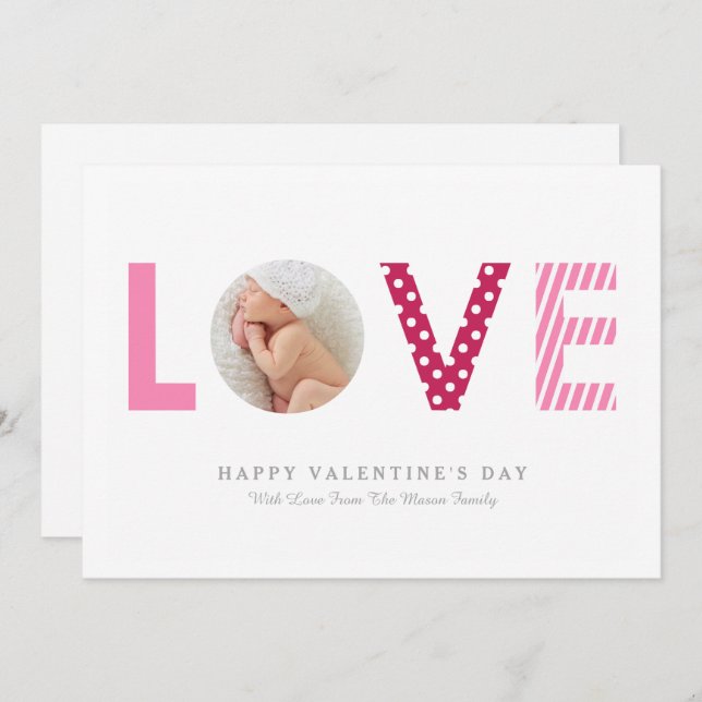 Polkadots & Stripes | Pink/Red Invitation (Front/Back)