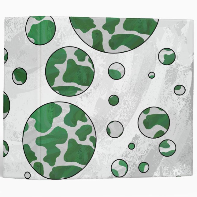 Polks Dot Cow Green and White Print Binder (Front/Spine)