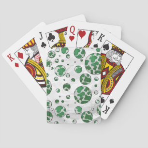 Polks Dot Cow Green and White Print Playing Cards