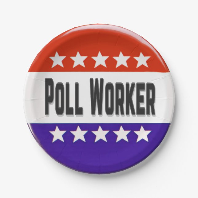 Poll Worker Paper Plate (Front)