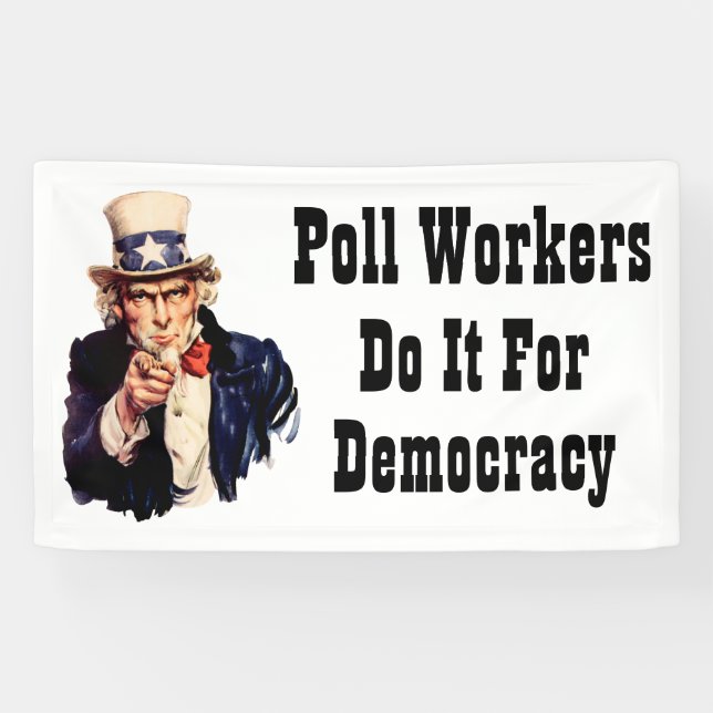 Poll Workers Do It For Democracy Banner (Horizontal)