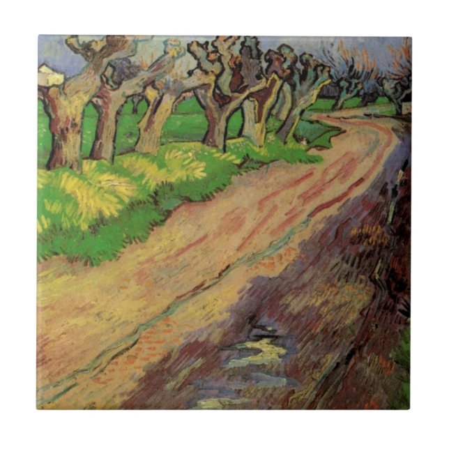 Pollard Willows by Vincent van Gogh Tile (Front)