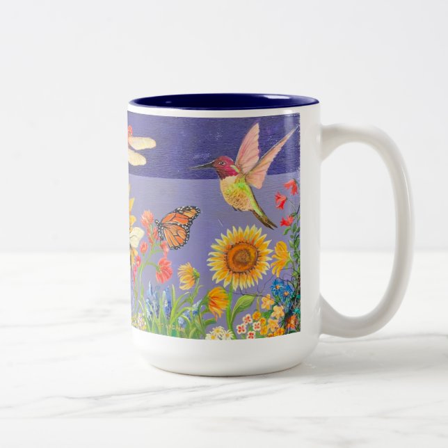 pollinator garden Two-Tone coffee mug (Right)