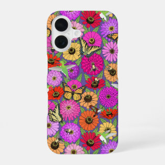 pollinators and zinnias iPhone 16 case