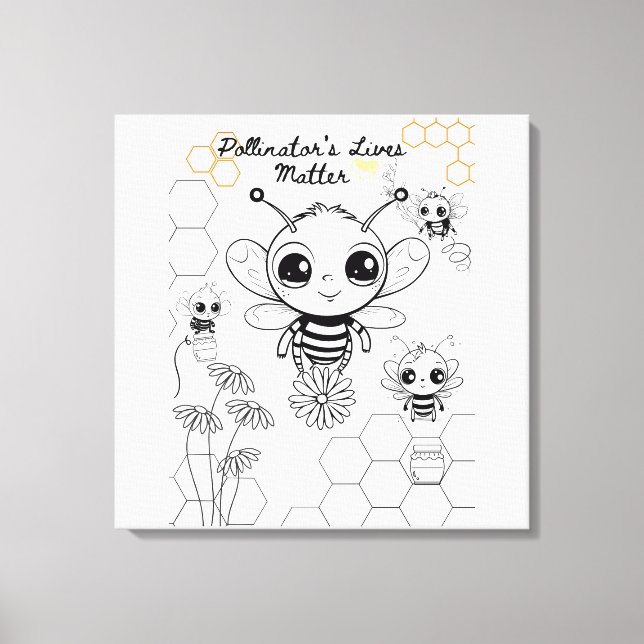 Pollinator's Lives Matter Canvas Print (Front)