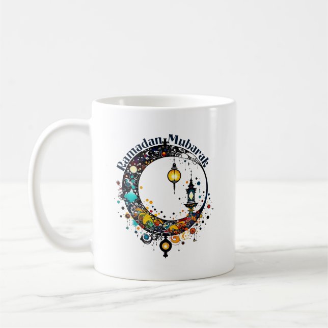 Pollock-style Ramadan Moon Coffee Mug (Left)