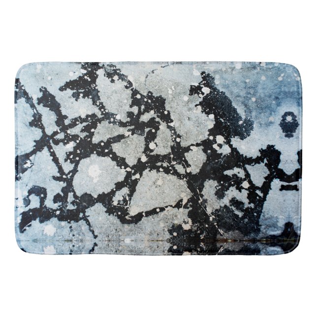 Pollock Style Stains Concrete Urban Loft DIY Decor Bath Mat (Front)