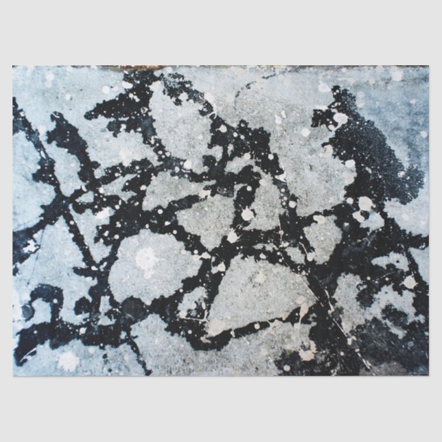 Pollock Style Stains Concrete Urban Loft DIY Decor Tissue Paper (Front)