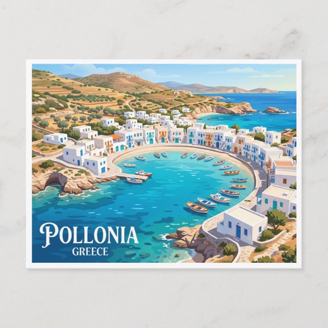 Pollonia Greece Postcard (Front)