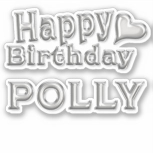 Polly Happy Birthday Silver Autocollants