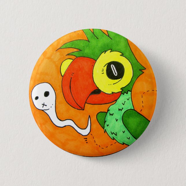 Polly talk badge 2 inch round button (Front)