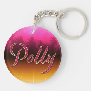 Polly Vorname Name golden pink Schlüsselanhänger Keychain