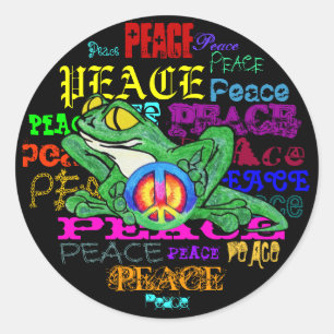 Pollywog with a Peace Sign Classic Round Sticker