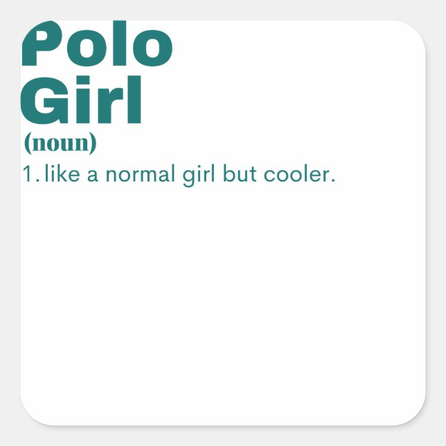 Polo Girl - Polo Square Sticker (Front)