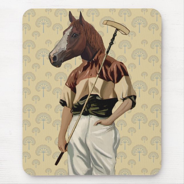 Polo Horse Portrait Mouse Pad (Front)