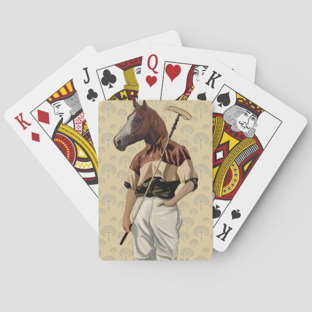 Polo Horse Portrait Playing Cards (Back)