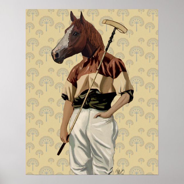 Polo Horse Portrait Poster (Front)