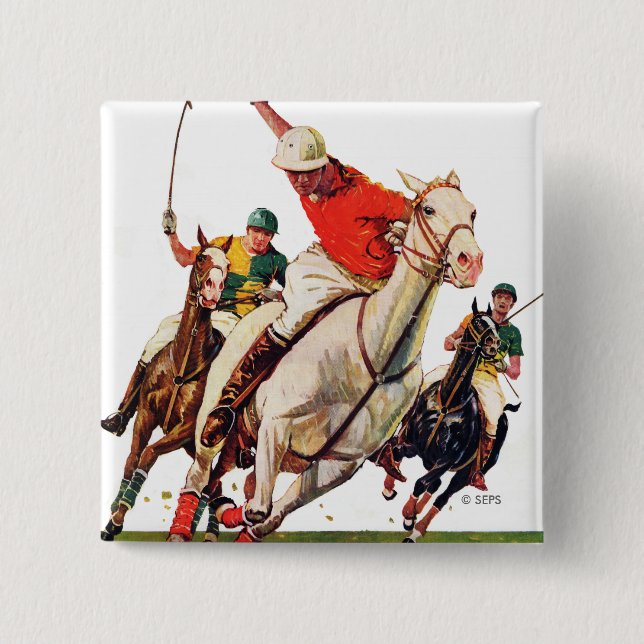 Polo Match 2 Inch Square Button (Front)