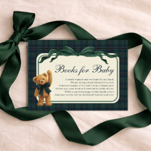 Polo Plaid Teddy Bear Books for Baby Boy Enclosure Card