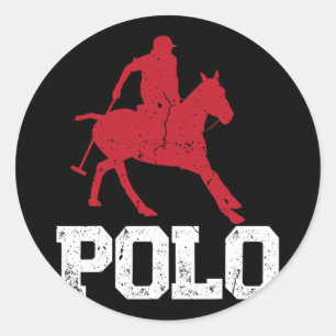 Polo Players Horseback Riding Horse Equestrian Spo Classic Round Sticker