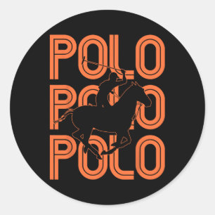 Polo Players Horseback Riding Horse Equestrian Spo Classic Round Sticker
