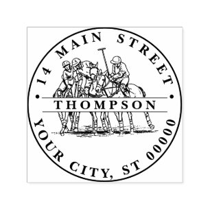 Polo Players In Chase - Polo Match  Self-inking Stamp