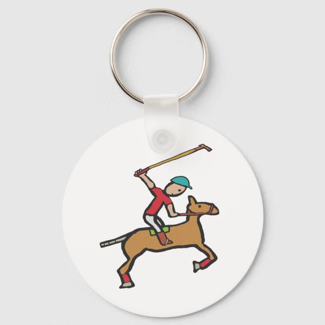 Polo Playing Horse and Rider Keychain (Front)