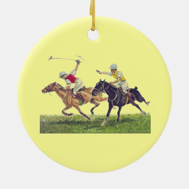 Polo Ponies Ceramic Ornament (Back)