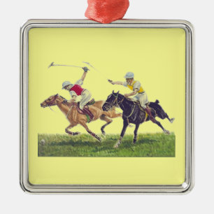 Polo Ponies Metal Ornament